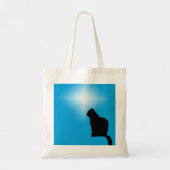 Canvas tas - Black Cat Silhouette en Star (Voorkant)