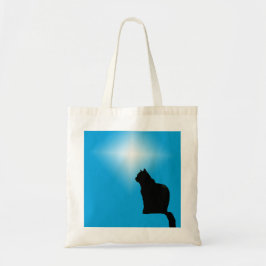 Canvas tas - Black Cat Silhouette en Star