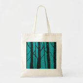 canvas tas Black Trees Blue (Voorkant)