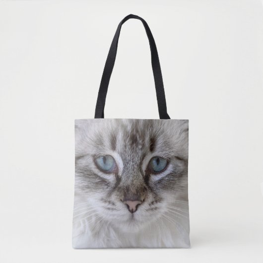 Canvas tas blauw-eigeenkat (Voorkant)