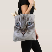 Canvas tas blauw-eigeenkat (Dichtbij)