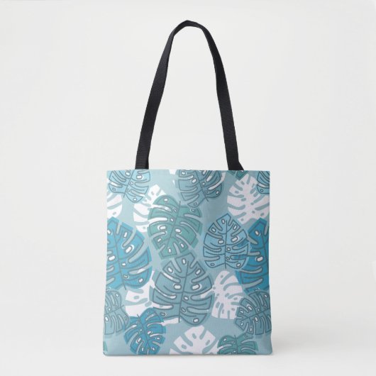 canvas tas blauwe bladeren (Voorkant)