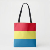 Canvas tas Blauwe, gele en rode strepen (Voorkant)