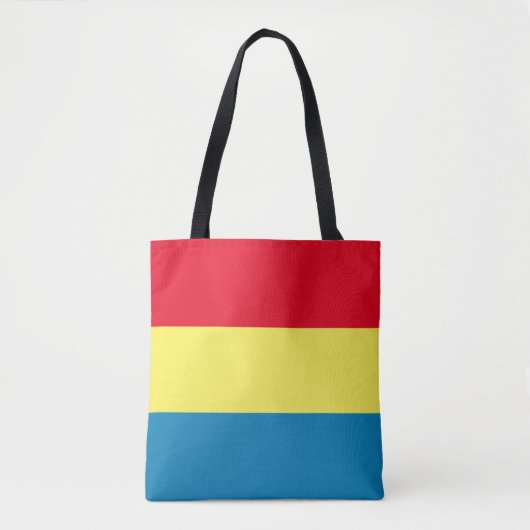 Canvas tas Blauwe, gele en rode strepen (Voorkant)