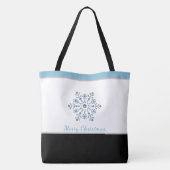 Canvas tas Blauwe Snowflake Kerst (Achterkant)