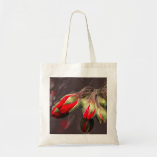Canvas tas bloeit rood en donker