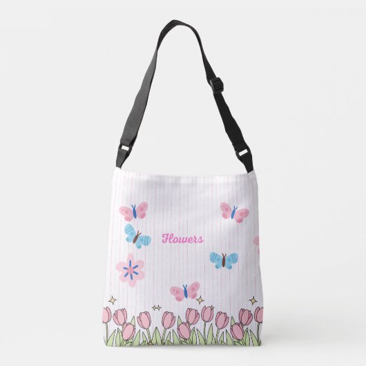 Canvas tas bloemen (Achterkant)