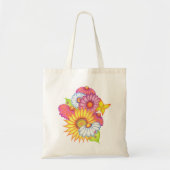 Canvas tas bloemen (Voorkant)