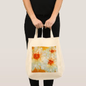 Canvas tas Bloemen Wit Sinaasappel kubist (Voorkant (product))