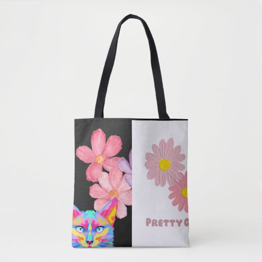 canvas tas "Bloom & Meow" (Voorkant)