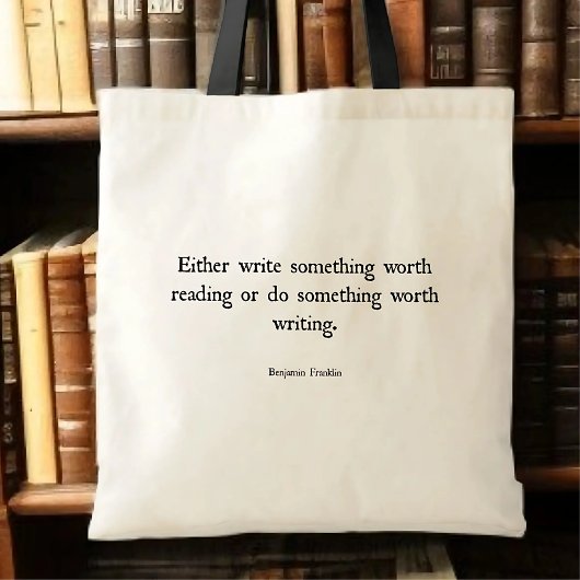 Canvas tas boek - Benjamin Franklin Quote