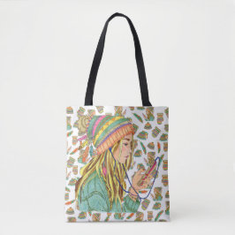 Canvas tas Boho Pet Girl