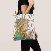 Canvas tas Boho Pet Meisje Veer (Dichtbij)