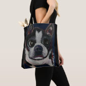 Canvas tas Boston Terrier () (Dichtbij)