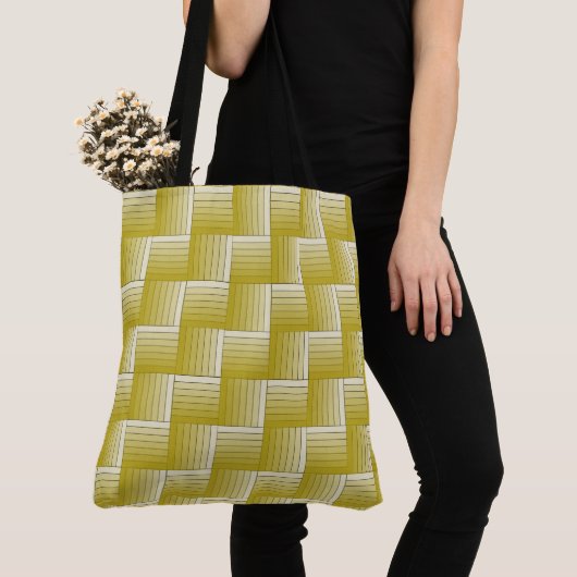 Canvas tas - Brass Yellow Optical Illusion Maze (Dichtbij)