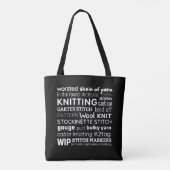 Canvas tas breien | Knitter's Word Collage (Achterkant)