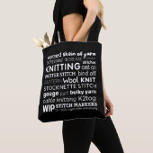 Canvas tas breien | Knitter's Word Collage (Dichtbij)