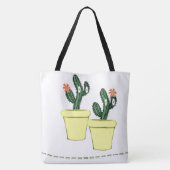 Canvas tas Cactus Yellow Pots Floral (Achterkant)