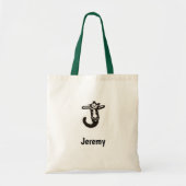 Canvas tas - Cat Letter J met naam (Voorkant)