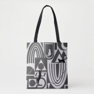 Canvas tas Cats Zwart en wit Artistic Cats