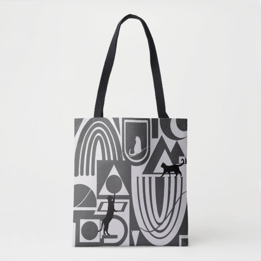 Canvas tas Cats Zwart en wit Artistic Cats (Voorkant)