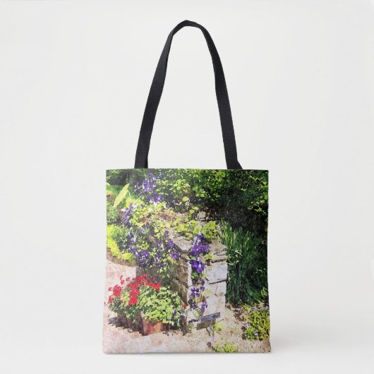 Canvas tas Clematis aan de wand (Voorkant)