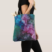 Canvas tas, "Colorburst Inkblots/Pinks Blues Green Tote Bag (Dichtbij)