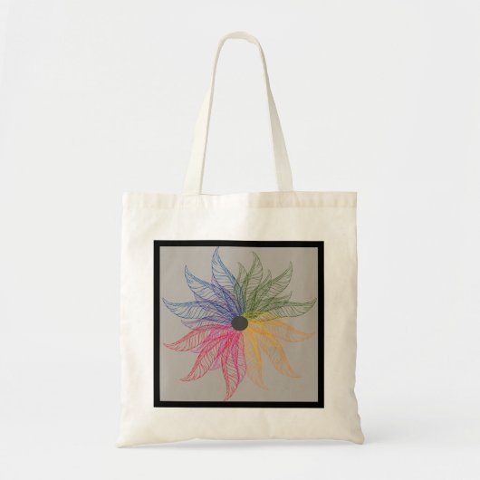 Canvas tas - Colorful Feather Blossom (Voorkant)