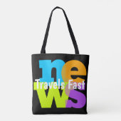 Canvas tas Colorful News reist snelle cadeautas gr (Achterkant)