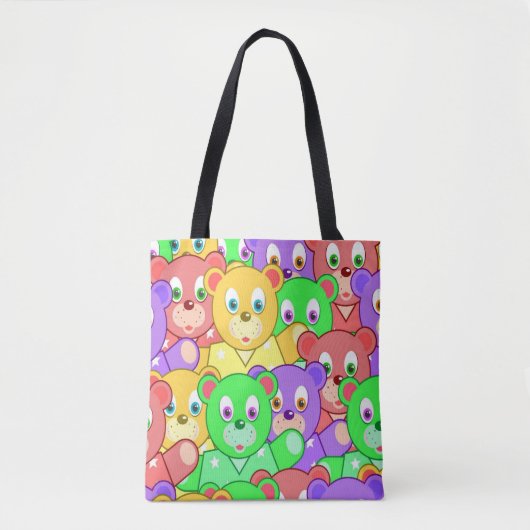 Canvas tas Colorful Teddy Bears (Voorkant)