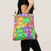 Canvas tas Colorful Teddy Bears (Dichtbij)