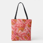 canvas tas Coral Peonies (Achterkant)