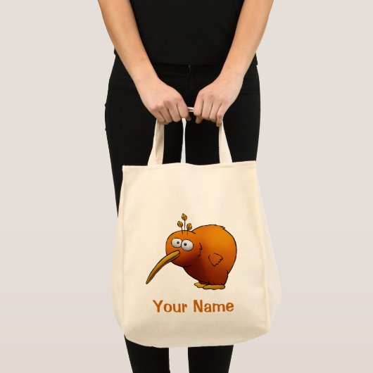 canvas tas, Cute Kiwi Bird Cartoon, gebruik Jouw n Tote Bag (Voorkant (product))