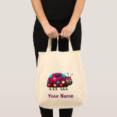 Canvas tas, Cute Ladybug Cartoon, de Jouw naam van Tote Bag (Voorkant (product))