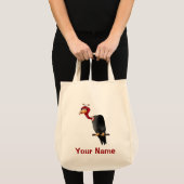 canvas tas, Cute Vulture Cartoon, Jouw naam! Tote Bag (Voorkant (product))