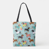 Canvas tas Dachshund Party (Achterkant)