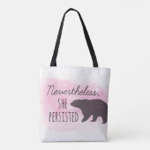 canvas tas - desondanks bleef ze zitten - mama Bee (Achterkant)