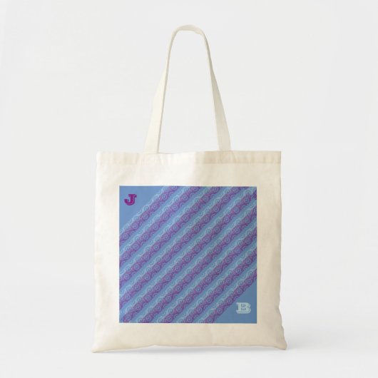 Canvas tas - Diagonaal Patroon met Initialen (Voorkant)
