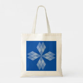 Canvas tas - Diamantbloemblaadjes op blauw (Achterkant)