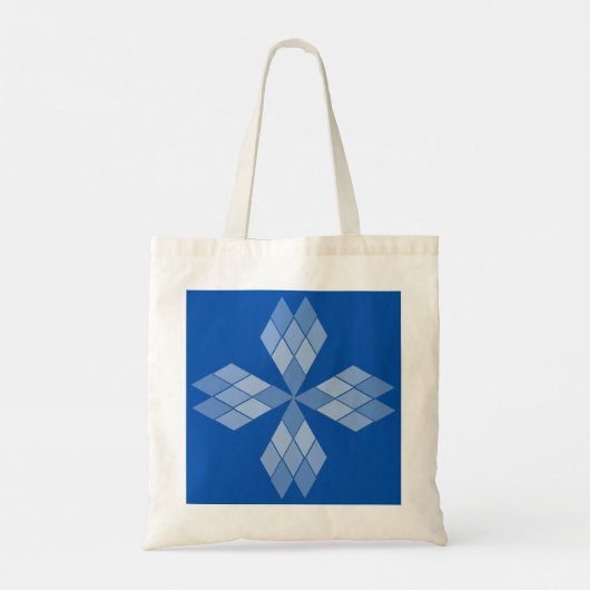 Canvas tas - Diamantbloemblaadjes op blauw (Achterkant)