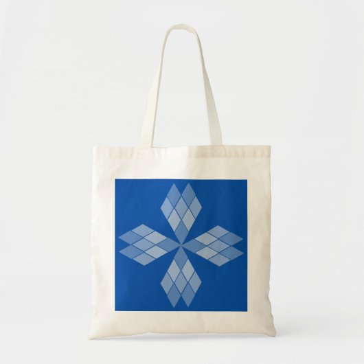 Canvas tas - Diamantbloemblaadjes op blauw (Voorkant)