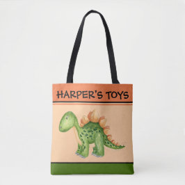 CANVAS TAS DINOSAUR PERSONALISEERDE NAAM 2