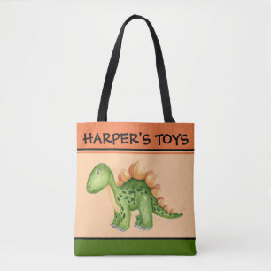 CANVAS TAS DINOSAUR PERSONALISEERDE NAAM 2