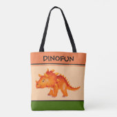 CANVAS TAS DINOSAUR PERSONALISEERDE NAAM 2 (Achterkant)