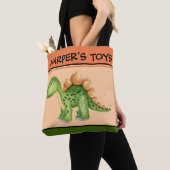 CANVAS TAS DINOSAUR PERSONALISEERDE NAAM 2 (Dichtbij)