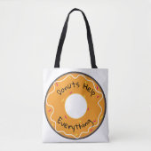 Canvas tas Donuts helpen alles (Voorkant)