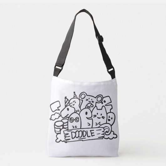 Canvas tas Doodle Design (Voorkant)