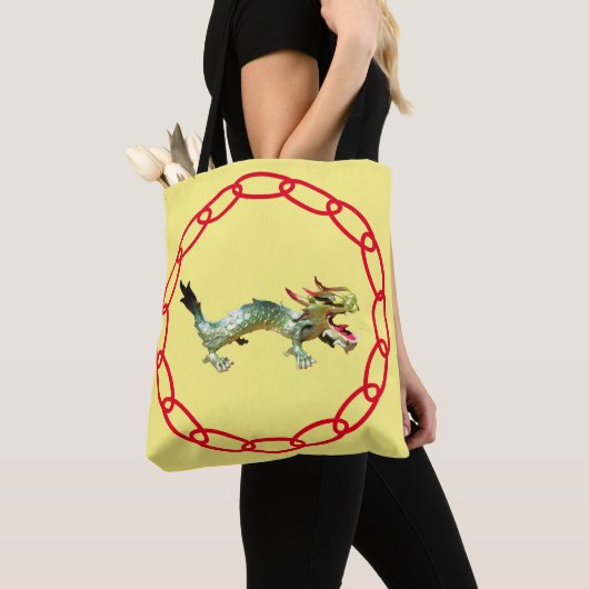 Canvas tas - Dragon en Shadow met rode ketting (Dichtbij)