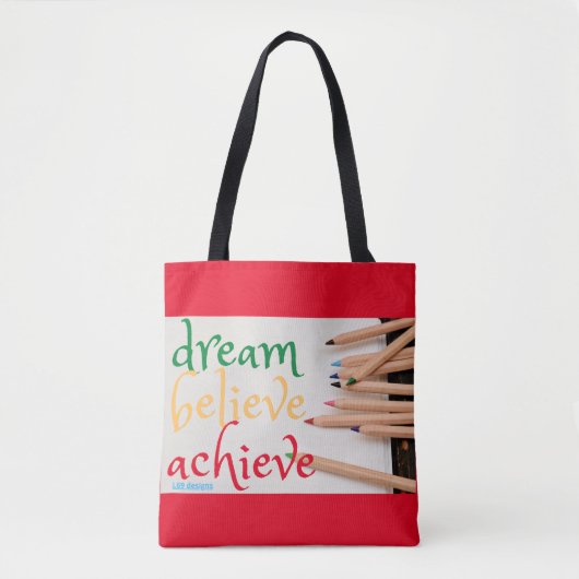 canvas tas "DREAM, GELOOF..." (Voorkant)