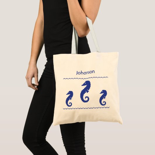 canvas tas - Drie Zeeen paarden en tekst (Voorkant (product))